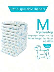狗狗防漏尿布，超强吸水，一次性（类似尿布/护垫/卫生巾/生理裤），母狗10片/包，公狗12片/包，公狗母狗便后清洁必备用品 - 白色 - 查看 10