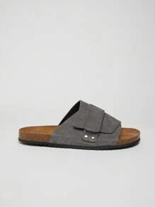 SHUZIA Men's Comfortable Arch Support Adjustable Strap Cork Footbed Sandals - Dark Grey - View 5