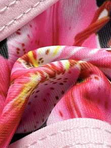 Swim Vcay 2 件套花卉印花细肩带露背超短比基尼上衣和丁字裤性感比基尼套装女式 - 彩色 - 查看 7