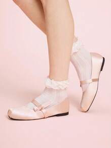 CUCCOO DOLLMOD Women's Fashionable Pink Cute Flat Shoes - Pink - View 3