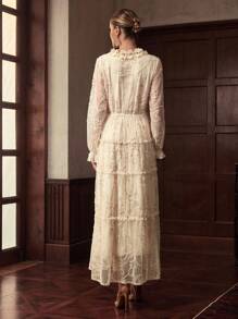 ZEYLAH ĐẦM THÊU APPLIQUES CHO MÙA THU ĐÔNG - Màu be - Xem 3