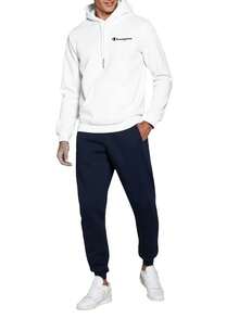 Champion Hanorac casual cu glugă și șnur pentru bărbați, cu imprimeu de litere, mânecă lungă - alb - Vizualizare 3