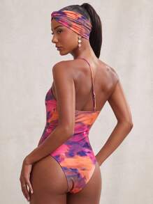 NYA SZN 连体泳衣不对称修身度假套装扭结头带海滩春夏泳装套装女