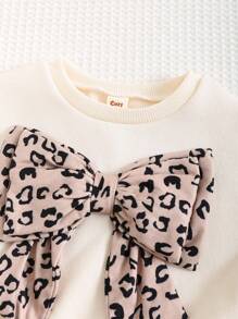 Cozy Pixies 2件套幼儿女童3D蝴蝶结圆领落肩卫衣和紧身裤套装 - 彩色 - 查看 7