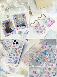 SHEIN 1PC Random Cartoon Bowknot Animals Rainbow Gradient 3D Relief Stickers Cute Stationery Diy Scrapbooking Journal Sticker Decor Art Supplies