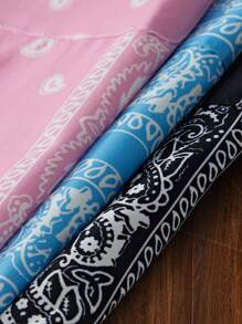 Manfinity Unisex 3 pezzi Pantaloncini casual da uomo con stampa paisley adatti per le vacanze