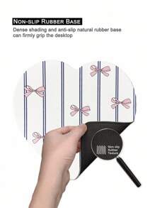 ROMWE Kawaii Cartoon Cute Bowknot Shaped Anti-Slip Waterproof Durable Thick Mouse Pad - White - View 6