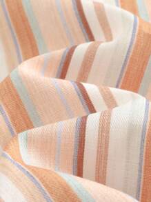 Cozy Pixies Bộ 2 áo sơ mi tay ngắn cổ polo họa tiết sọc nhiều màu cho bé trai và quần short cạp chun, thích hợp mặc vào mùa xuân/hè, kỳ nghỉ thư giãn, thích hợp mặc ở nhà, đi chơi, dã ngoại, ngày lễ - Nhiều màu - Xem 3