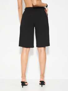 KIZN 女士定制百慕大短裤商务专业阔腿办公室夏季春秋季正装短裤及膝专业裤装短裤