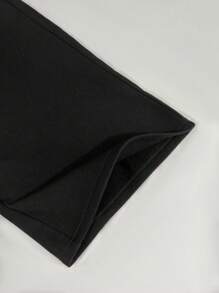 INAWLY Bộ 2 chiếc áo yếm ngắn gợi cảm màu trơn cho nữ và quần ống rộng - màu đen - Xem 6