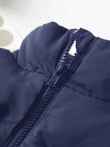 SHEIN Baby Mädchen Allround Baumwoll-Steppweste, einfach und vielseitig für Herbst/Winter - marineblau - Übersicht 4