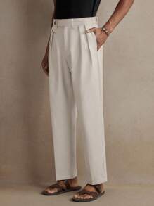 AKNOTIC Business Casual Men's Woven Linen Loose Long Casual Trousers, Suitable For Daily, Fall - Dark Grey - View 7