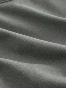 SHEIN MOD 女士灰色喇叭袖立领衬衫 T 恤，二合一 T 恤，喇叭袖，乡村音乐会，可爱，女士西部装，度假，复古，女士外出上衣，校服，秋季，街头服饰，老钱风格女士，女教师，工作衬衫，办公室，女士办公室，女士工作服，返校服，女士机场装 - 深灰色 - 查看 4