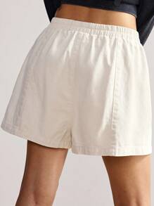 Bohemela Casual Mid-Waisted Loose Shorts - Apricot - View 6
