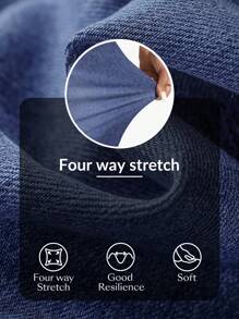 SHEIN Essnce Women's Casual & Work Wide-Leg Washed Denim Jeans - Medium Wash - View 7