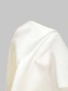 SHEIN MOD 杏色缎面蝴蝶结后背中长连衣裙 - 杏色 - 查看 6