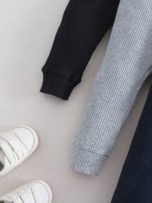 SHEIN 3件套婴幼儿春秋罗纹休闲裤 - 彩色 - 查看 3