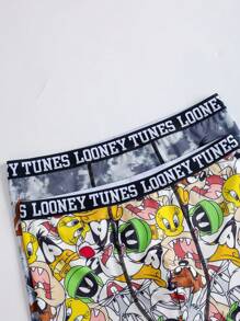 LOONEY TUNES X SHEIN 2 chiếc quần lót Boxer họa tiết hoạt hình dễ thương cho nam - Nhiều màu - Xem 10