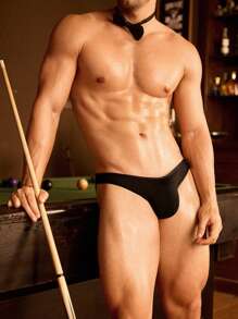 Men's Sexy Hollow Out Thong Briefs, Erotic Lingerie G String Underwear Thong Underwear Underwear