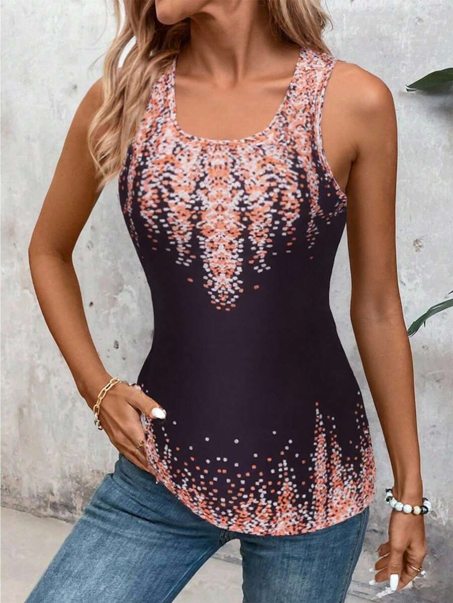 INAWLY 女士休闲背心，中式度假，圣帕特里克节，复活节，情人节，圣诞节，感恩节，宽松舒适，时尚百搭，春夏，独立日