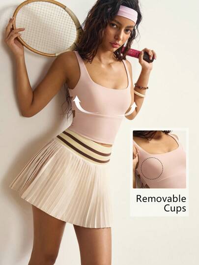 VARSIVA 纯色健身上衣露背短款修身运动背心