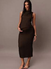 MaterniChic Fall Women Clothes Maternity Two-Piece Suits Fall Women Clothes - Brown - View 6