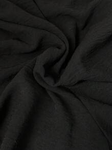 SHEIN 孕妇纯色束带背心西装外套和阔腿裤两件套 - 黑色 - 查看 8