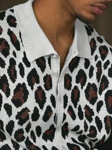 AXEPEAK 时尚街头潮流男士宽松短袖针织衬衫 - 彩色 - 查看 6