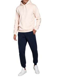 Champion Men's Casual Versatile Minimalist Pocket Drawstring Hoodie - Pink - View 3