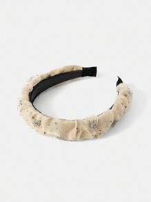 MOTF PREMIUM RHINESTONE FLORAL PATTERN MESH HEADBAND - Apricot - View 8