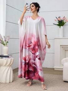 Al Najma 女式 V 领土耳其和阿拉伯传统图案长款开衫，春夏 - 彩色 - 查看 6