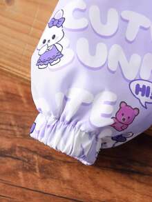 جاكيت هودي كاجوال مطبوعة برسومات كرتونية جميلة للبنات الصغيرات - الأرجواني - مشاهدة 4