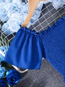 青少年女孩纯色无袖短裙，适合度假、夏季、旅行