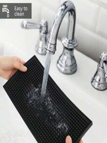 SHEIN 1pc 11.81*5.91in Suitable For Kitchen Bar KTV Coffee Bar Rectangular PVC Soft Rubber Coaster Thickened Rubber Mat Non-Slip Water-Proof Drain Mat Drying Bowl Mat Multiple Colors Available - Multicolor - View 7