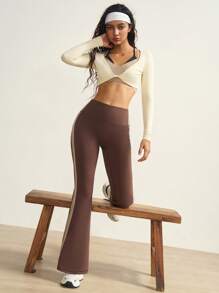 VARSIVA Damskie spodnie sportowe z wysokim stanem i kolorowymi blokami