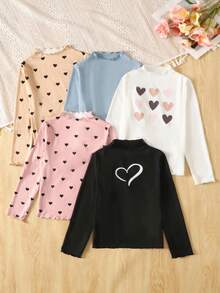 青少年女孩休闲基础款纯色针织弹力长袖汗衫，多件套，休闲、日常穿着和学校日常穿着 - 白色 - 查看 6