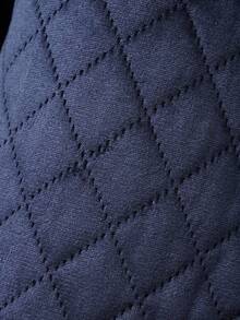 SHEIN Boys' Padded Quilted Letter Bomber Jacket Chic Outfits For Autumn/Winter Fall - Navy Blue - View 8