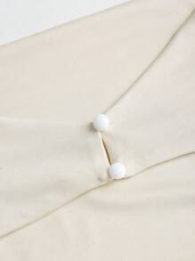 Sweetra Women's Pleated Fashionable Slim Fit Solid Color Halter Neck Top