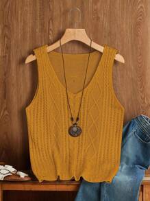 Breezaya 女士休闲纯色无袖针织上衣，适合大学穿着的针织毛衣