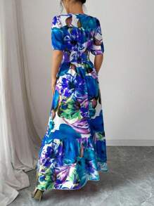 Rafferiza Robe longue élégante imprimée pour femme