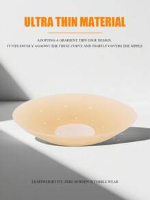 SHEIN 固体硅胶乳房花瓣，隐形乳贴，防水自粘乳贴 - 杏色 - 查看 4