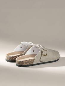 Solecia 女士时尚厚底方形扣一脚蹬拖鞋，配套女鞋