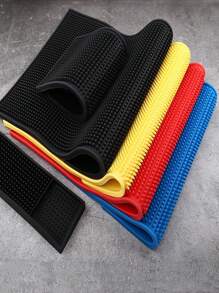 SHEIN 1pc 11.81*5.91in Suitable For Kitchen Bar KTV Coffee Bar Rectangular PVC Soft Rubber Coaster Thickened Rubber Mat Non-Slip Water-Proof Drain Mat Drying Bowl Mat Multiple Colors Available - Multicolor - View 3