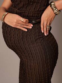 MaterniChic Fall Women Clothes Maternity Two-Piece Suits Fall Women Clothes - Brown - View 7