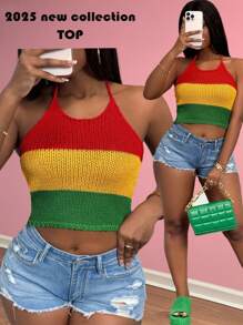 Slaydiva 2025 Autumn & Winter New Arrivals, Women Plus Size Knit Sweater Top - Multicolor - View 8