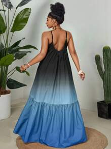 Maweii Váy vải dệt họa tiết hoa cỡ lớn thanh lịch mặc hàng ngày thời trang 2025 cho nữ chất lượng cao, có dây đeo có thể điều chỉnh, thiết kế đa năng và ngày lễ - Nhiều màu - Xem 3