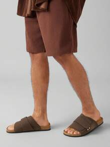 SHUZIA Men's Comfortable Arch Support Adjustable Strap Cork Footbed Sandals - Olive Green - View 6