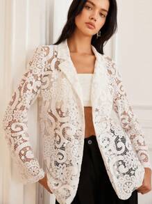 Aveloria Rosie Französischer Retro Spitze Ausschnitt Frauen Blazer