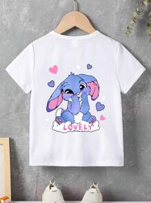 年轻女孩休闲卡通印花基本款短袖T恤，夏季