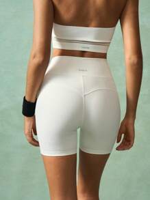 VARSITIE Workout Short Solid Color Mesh Patchwork Layered Waist Sports Shorts